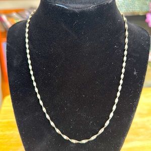 Italian 17 Inch Twisted Sterling Silver Chain